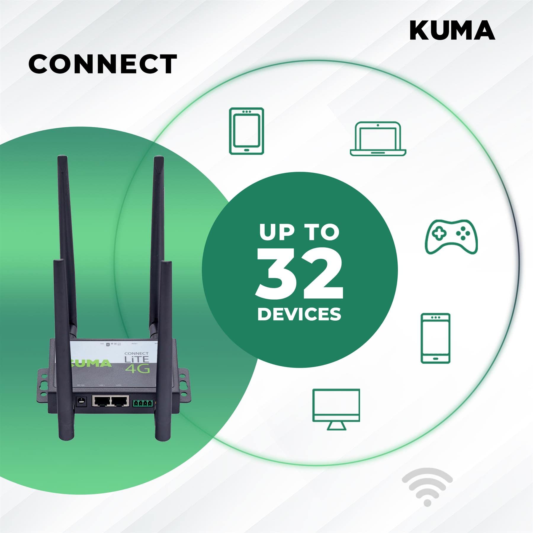 KUMA CONNECT LiTE Mobile Unlocked SIM 4G Router Wifi Booster Kit Hotspot Wifi High Power LTE