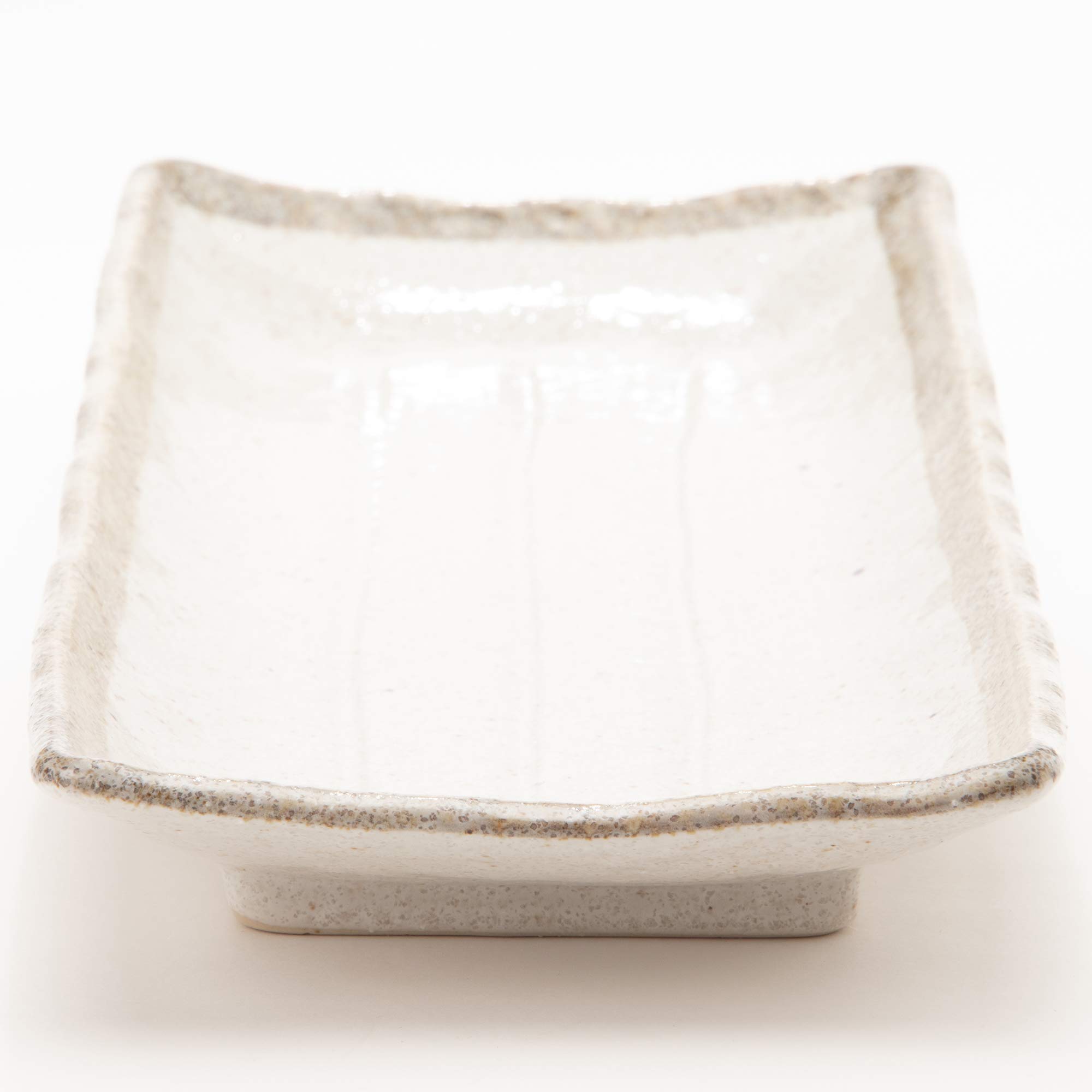 Amazon.co.jp: 美濃焼 「shirokaratsu」 白唐津 さんま皿 K72047