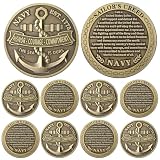 Landical 12 Pcs Us Navy Challenge Coins 1.77 Inch Military Navy Core Values Souvenirs Veterans Gifts for Military Soldiers Veterans Gifts