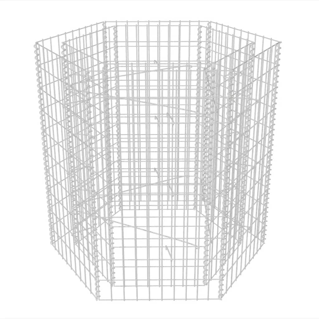Vidaxl Silver Hexagonal Gabion Raised Bed 100X90x100cm Outdoor Garden Plant Basket Pot