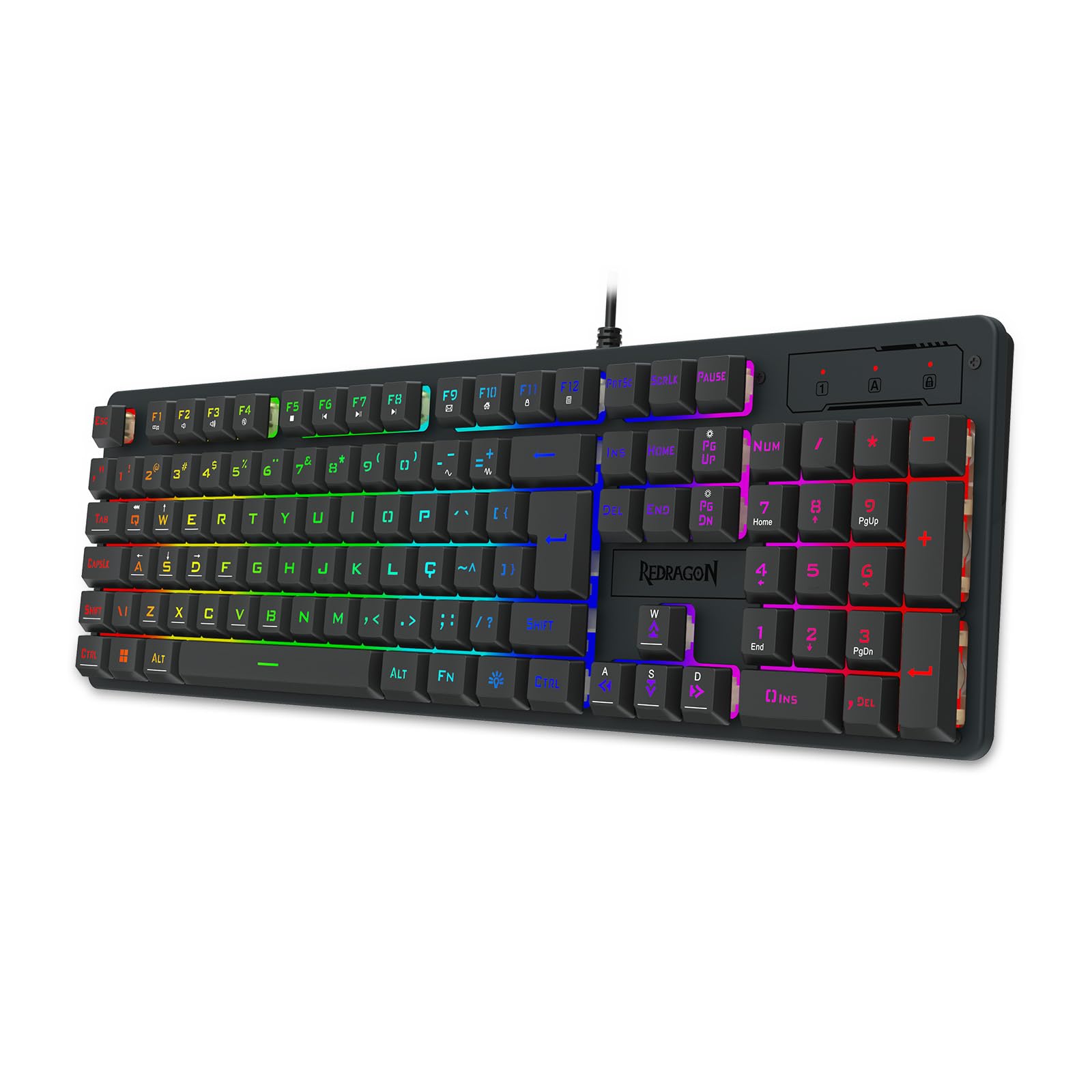 Teclado Membrana Gamer Redragon Netherbane Iluminação Rainbow