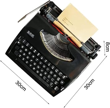 Typewriter Machine,Portable Retro Manual Typewriter,English Typewriter,Vintage Typewriter,Wireless Typewriter Keyboard,Portable and Easy to Use for Note Taking, Letters, Memoirs,Bl