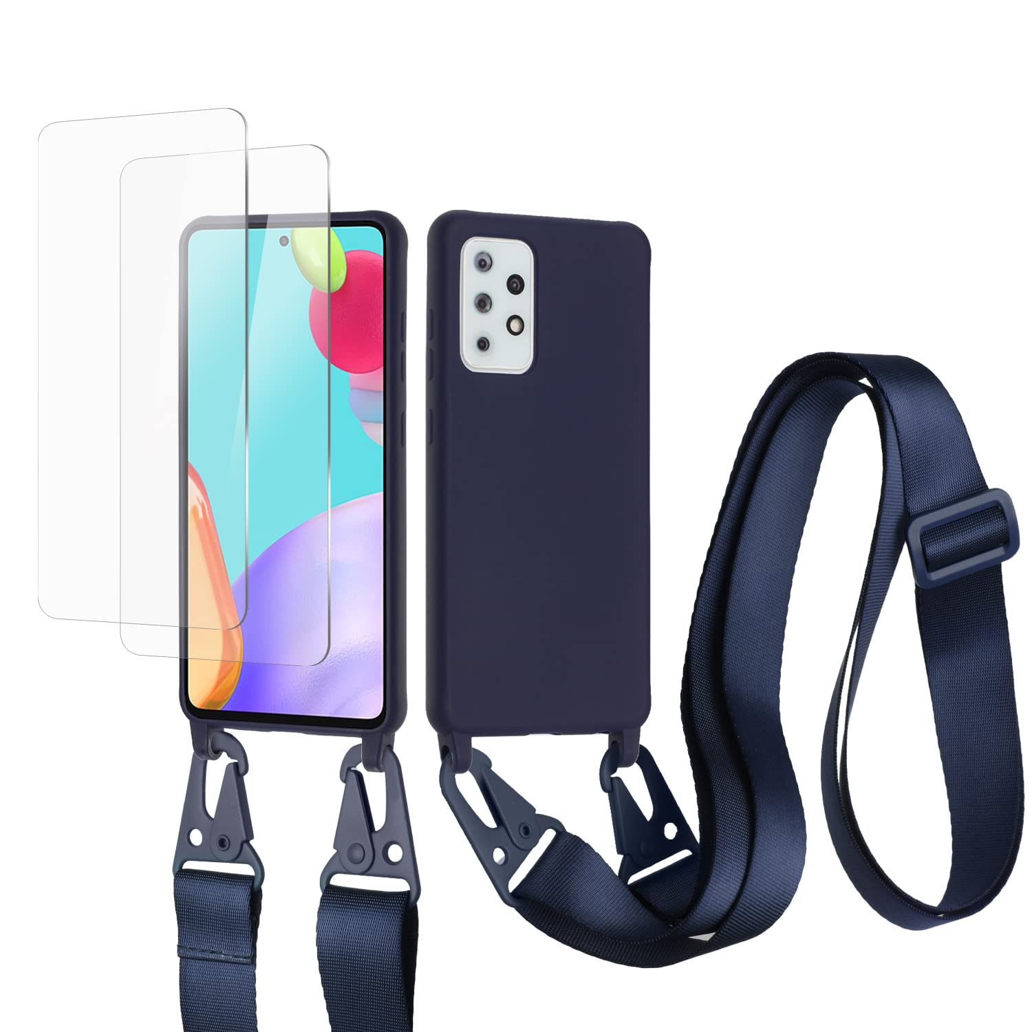 vrupin Funda Compatible con iPhone 13.con (2 x Protector Pantalla)con Cuerda Case con Ajustable Cordón.Silicona Líquida Funda-Loto Color — view 31