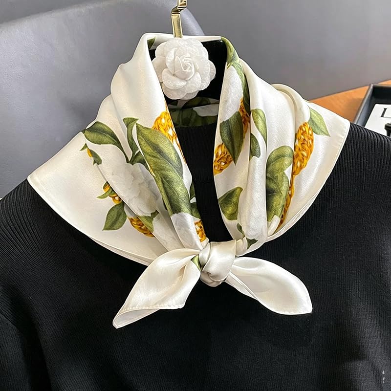 Image of ANDANTINO 100% Mulberry Silk Scarf -21 inch Square Neckerchief with Gift Packed