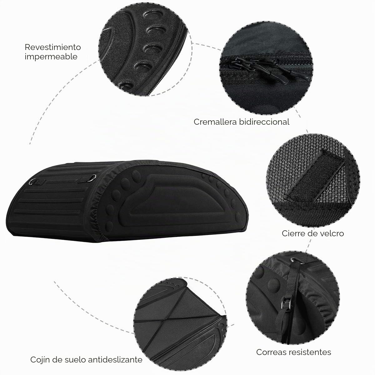 FANTASK Baúl de Techo para Coche de 400 L, con Cintas de Transporte, Color Negro