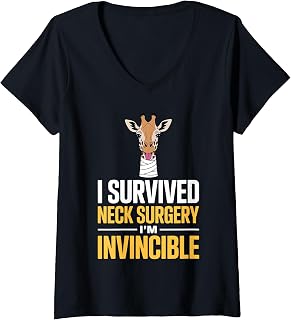 Womens Funny Neck Surgery Art for Men Women Injury Neck Surgery V-Neck T-Shirt