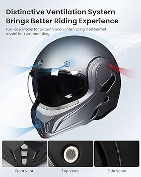 Amazon.com: ILM Vintage Full Face Modular Motorcycle Helmet for