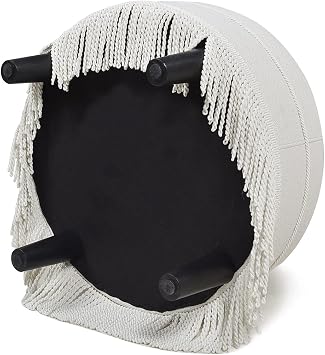 24 Round Upholstered Accent Ottoman, Tweed