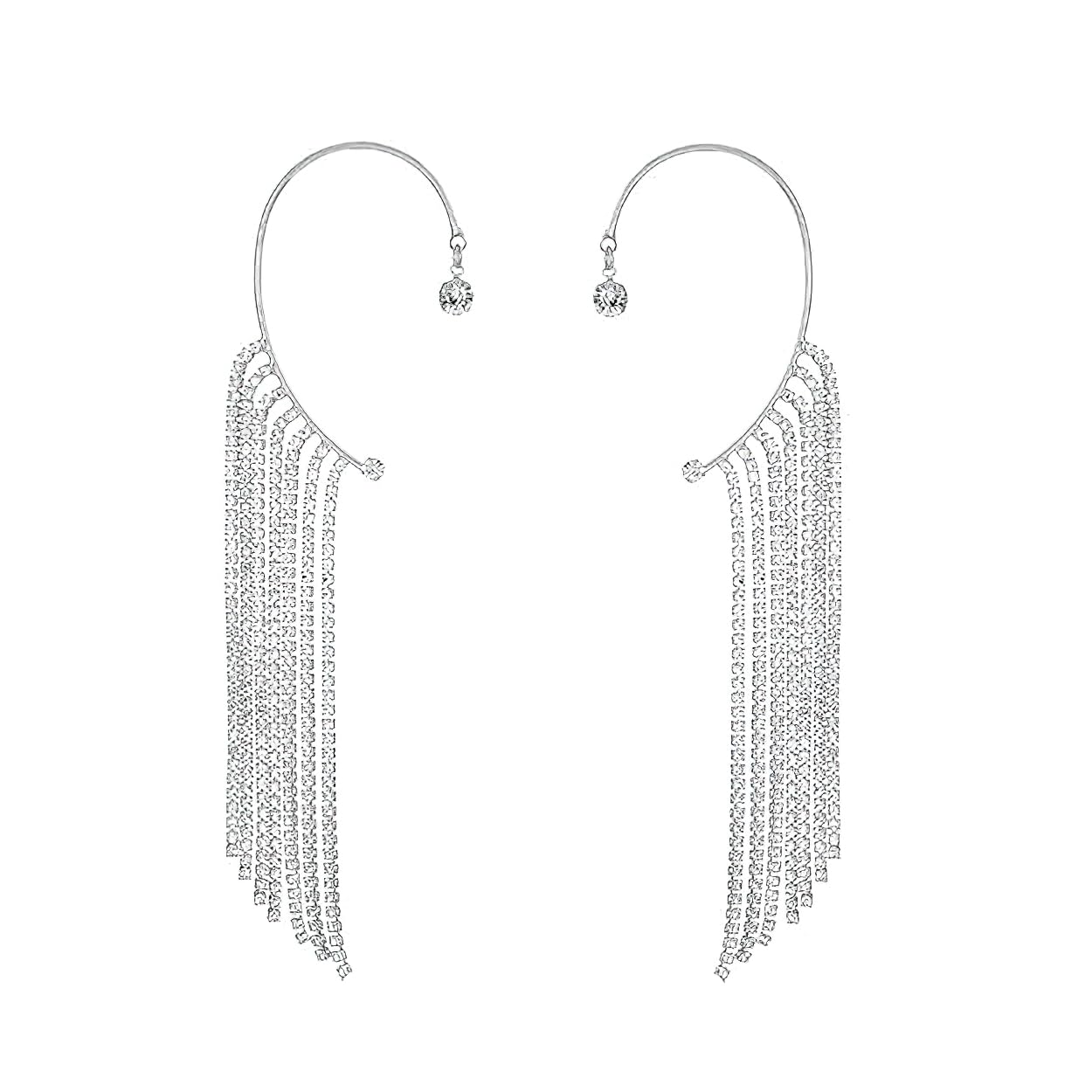 See full amazon price history chart for RVM Jewels Pair of Stylish Korean No Piercing Tassel Long Ear Crawler Cuff Earrings Silver Ear Wrap Slider Rhinestone 2Pcs Set For Women And Girls RVM Jewels Pair of Stylish Korean No Piercing Tassel Long Ear Crawler Cuff Earrings Silver Ear Wrap Slider Rhinestone 2Pcs Set For Women And Girls (B0D8GV6S8F) Amazon Price History, Amazon Price Tracker