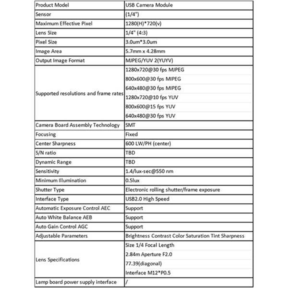 6 Stück 100-Grad-Kameramodul 1 MP OV9732 1280 X 720 USB Kostenloser Treiber Manueller, mit 2 Meter Kabel für WinXP/7/8/10