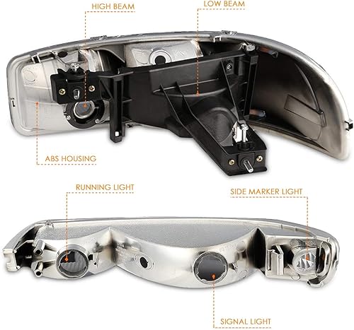 Miniatura 4 de PM PERFORMOTOR Luces LED DRL cromadas para parachoques y faros delanteros con repuesto LED DRL compatible con Sierra 1500 2500 3500 HD  Yukon 99-06,