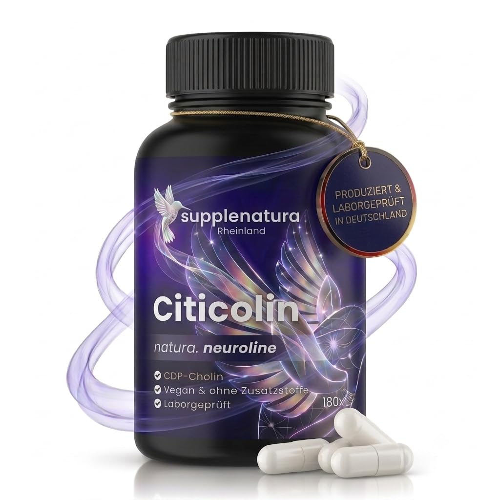 EINFÜHRUNGSANGEBOT I Citicolin (CDP Cholin) Kapseln I 250mg NEU: NEUROLINE, Laborgeprüft & ohne Zusatzstoffe, Deutsche Herstellung, Citicoline von SUPPLENATURA®