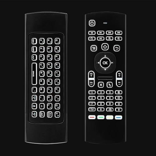 Miniatura 5 de MX3 Air Mouse Control remoto por voz, 2.4G Multifuncional Blacklight Mini teclado inalámbrico Air Mouse Remote para Android Smart TV Box, 3-Gyro &