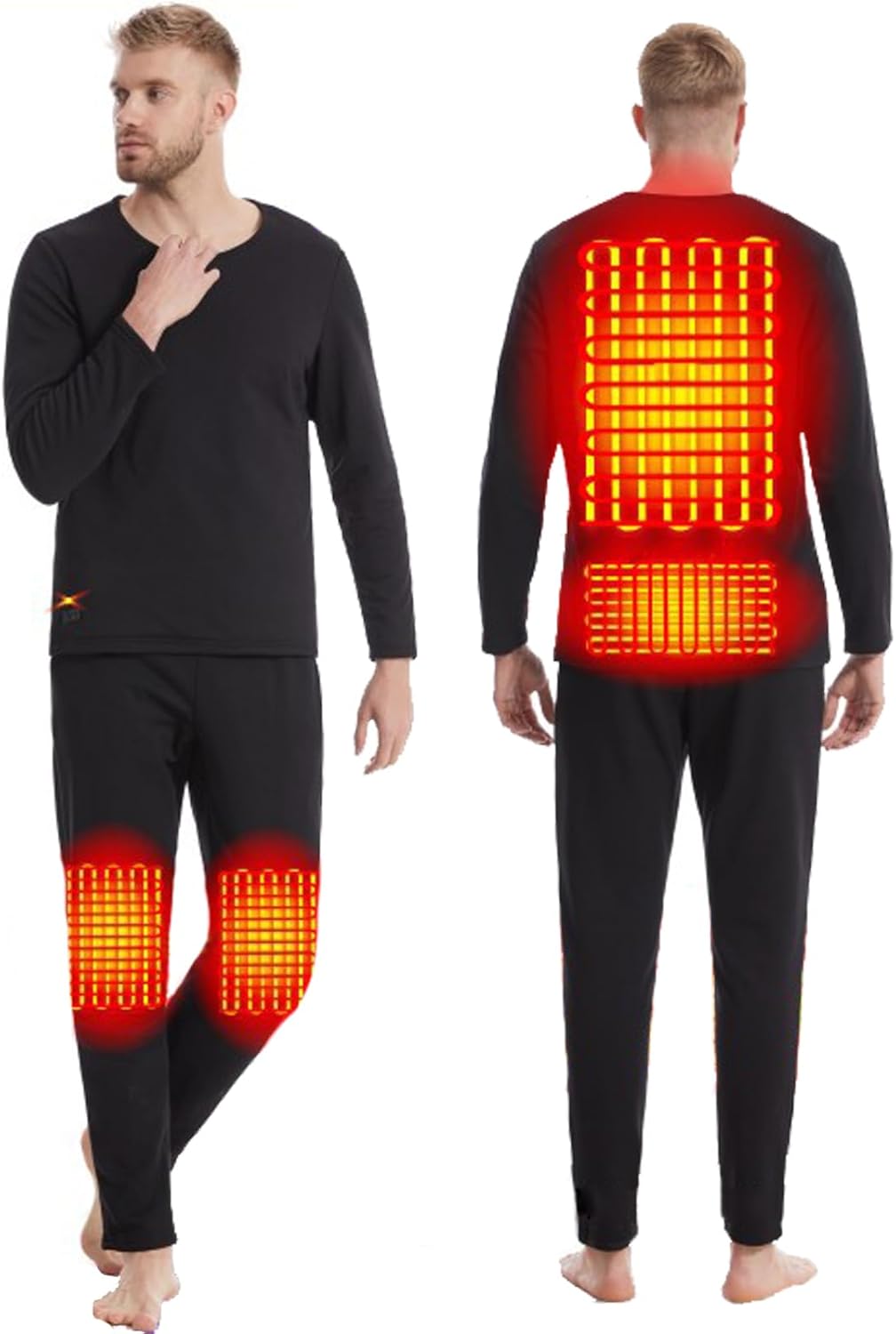 Thermal Underwear Set for Men Women Electric Heated Underwear Tops & Pants Winters Outdoors Sports Heating Baselayer