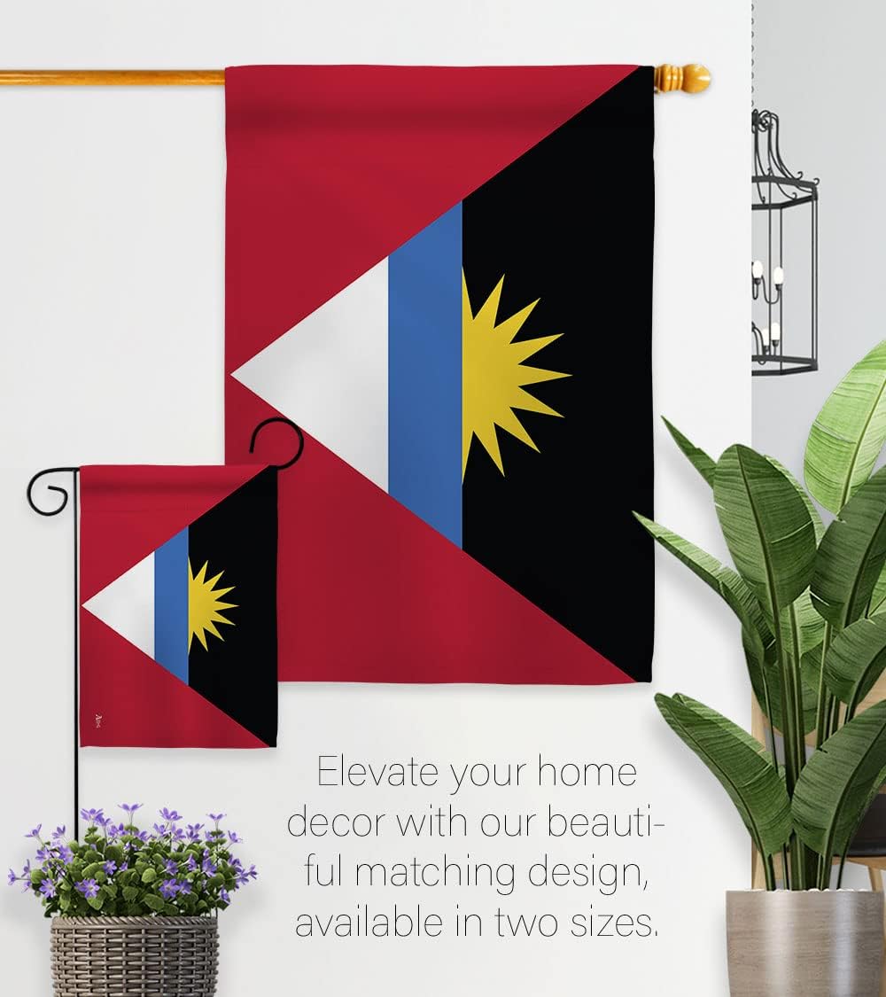 Antigua & Barbuda Garden Flag - Regional Nationality Nation International World Country Particular Area - House Decoration Banner Small Yard Gift Double-Sided Made in USA 13 X 18.5