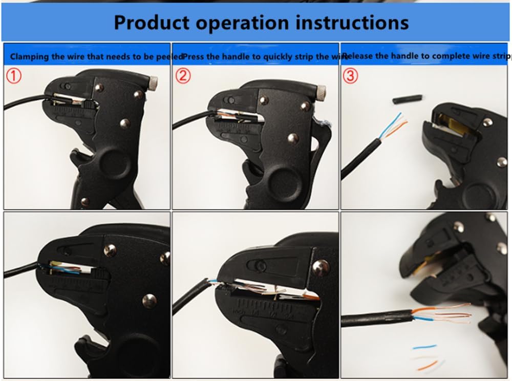 2 in 1 Professional Automatic Cable Wire Stripper Tool Crimper Stripping Cutter,Adjustable Electrical Cable Wire Stripping Tool (7-Inch)