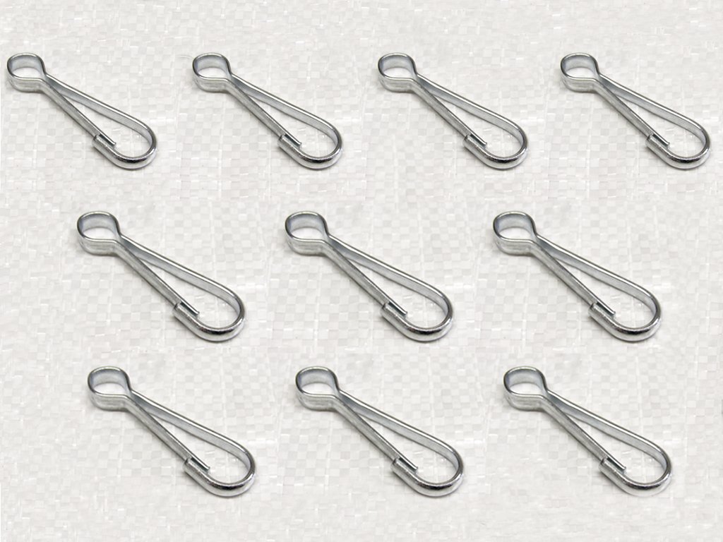 Zinc Plated Simplex Hooks 45MM X10 (Dog Clip Lanyards Camping Craft)
