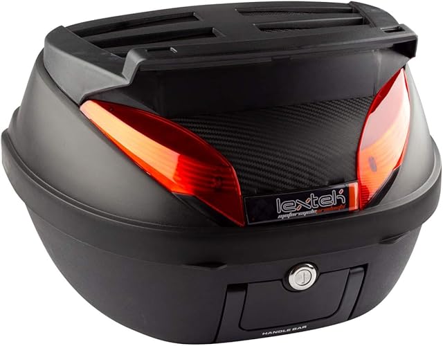 Lextek Motorcycle Luggage Top Box 42L with Top Rack