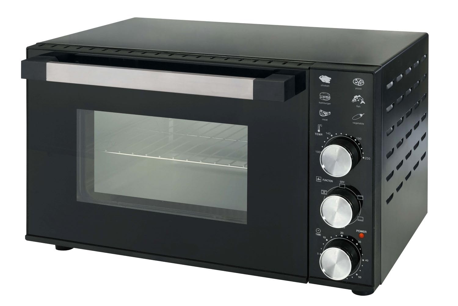 DCG MBN35 - Fornetto Elettrico 35 Litri 1800W, Multiforno Ventilato 6 Funzioni, Timer 60 Minuti, Temperatura 100-230°C con Porta Doppio Vetro - Nuova Certificazione A13