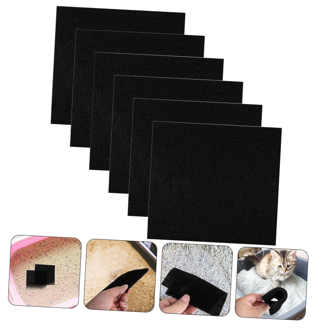 Mipcase 18stücke Katzenstreu Filterpads Aktivkohle Geruchsfilter Für Katzenklo Hochabsorbierend Multifunktional Für Frische Luft Wohnbereichen Und Abfallbehältern
