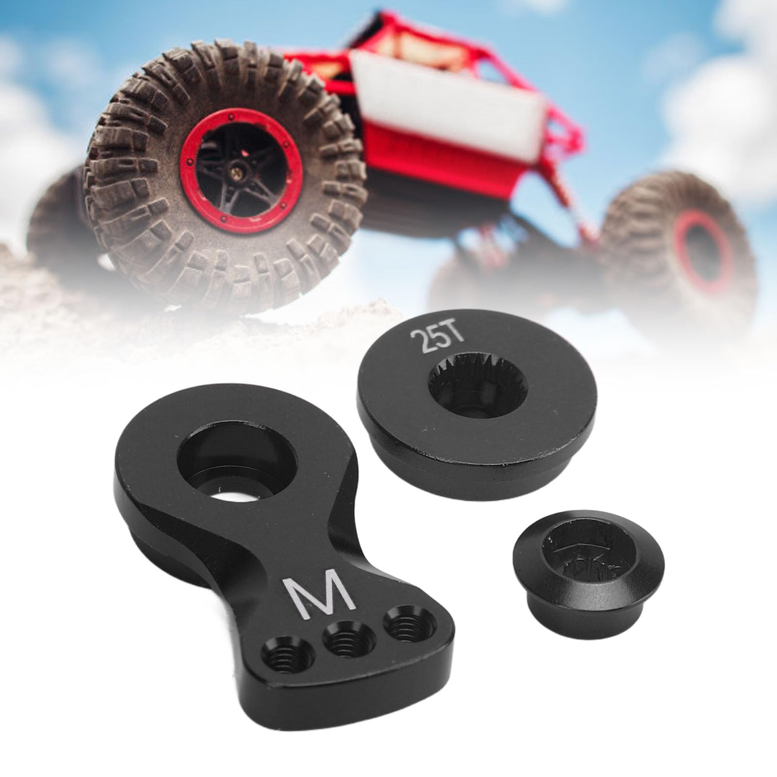 Lot 2 Bras De Servomoteur 25T Alliage Aluminium - Direction RC 1/10 Noir