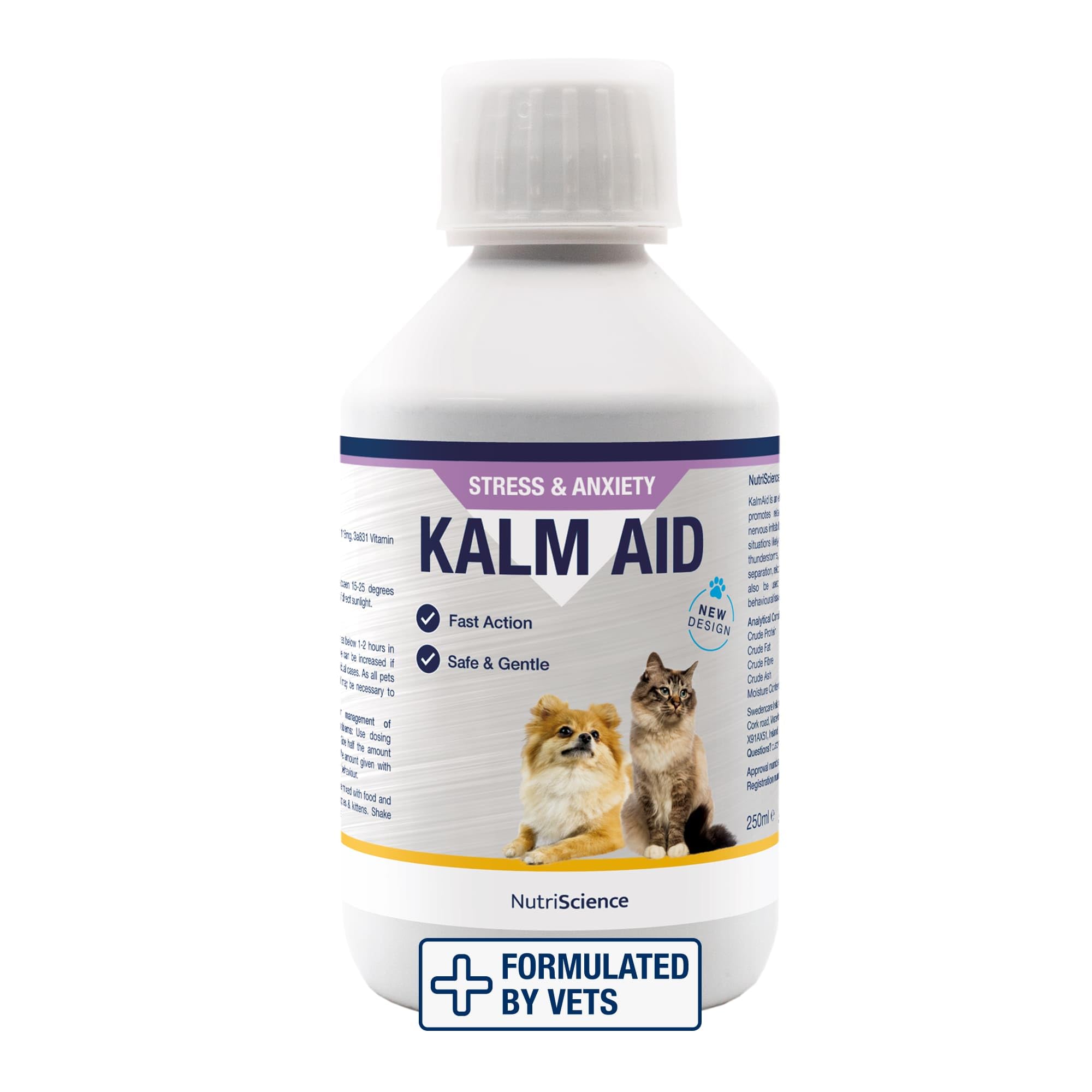 KalmAid for Cats & Dogs – Anxiety & Stress Relief | Natural Calming Supplement for Vet Visits, Travel, & Behavioral Support (250ml)