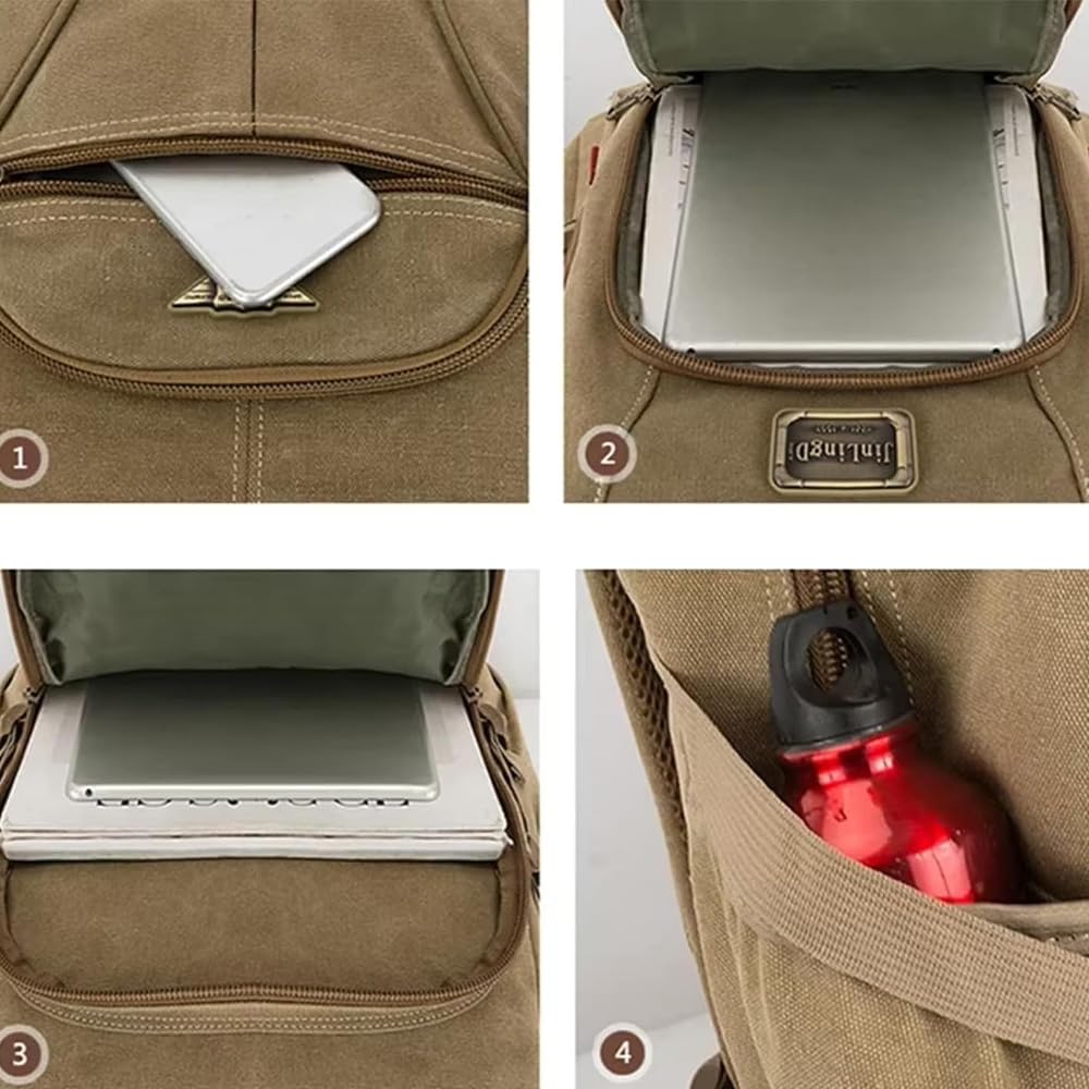 Zaino in tela da 70 l, zaino da viaggio per uomo e donna, borsa grande per escursioni all'aperto, zaino casual unisex