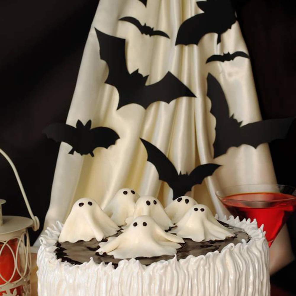Anniversary House 12 Decorazioni Per Cupcake A Forma Di Pipistrello Per Halloween - Topper In Carta Glitterata Su Stecchino Di Bambù 5,5x4,5 Cm