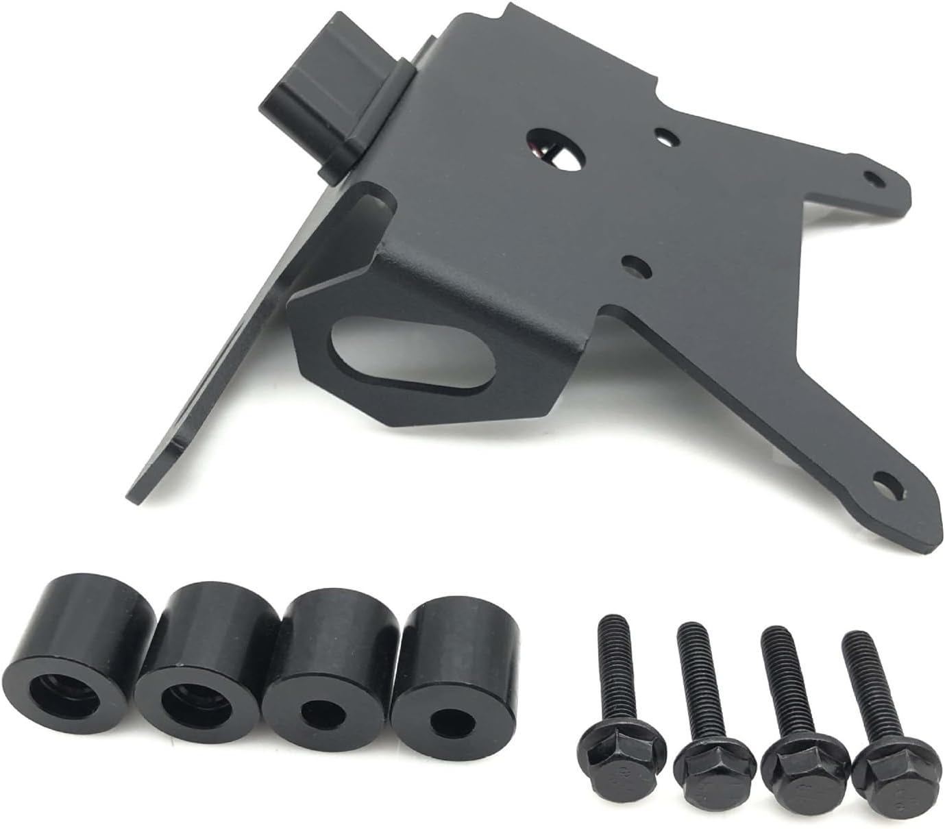 Motorcycle License Plate Holder Bracket with Light for Suzuki SV650 / SV650 ABS 2016-2021 Black