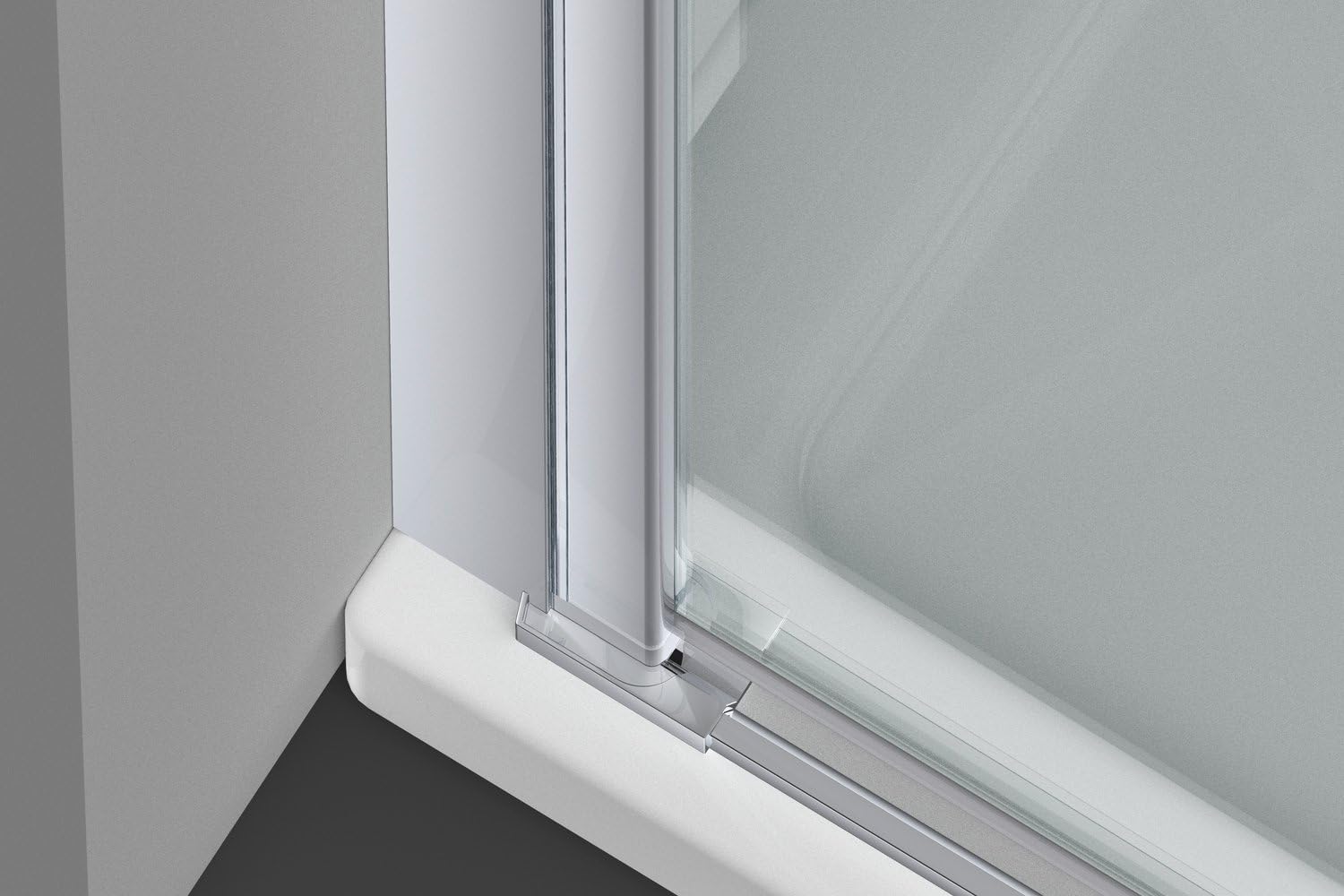 Box doccia 2 lati 90x120 cm fisso + porta un battente H200 cm cristallo 6mm profilo CROMATO PIPPO