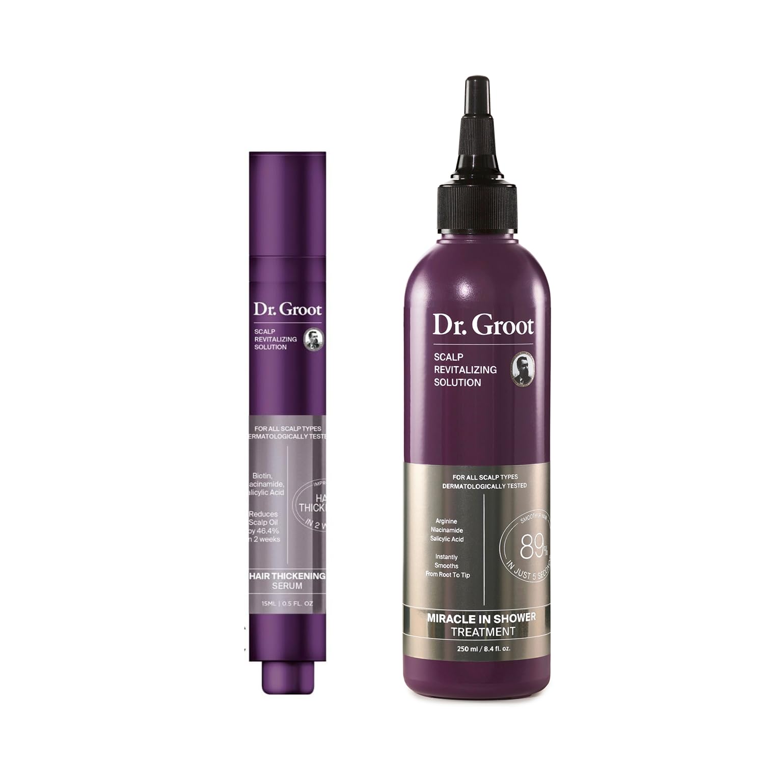 Thickening Scalp Serum and Miracle Treatment Set for Hair Loss – Clinical Results with Bi…
