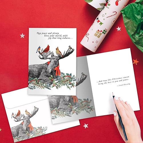 Miniatura 3 de Tree-Free Greetings Paquete de 16 tarjetas navideñas surtidas de 5 x 7 pulgadas con sobres a juego, fabricadas en Estados Unidos, papel 100%