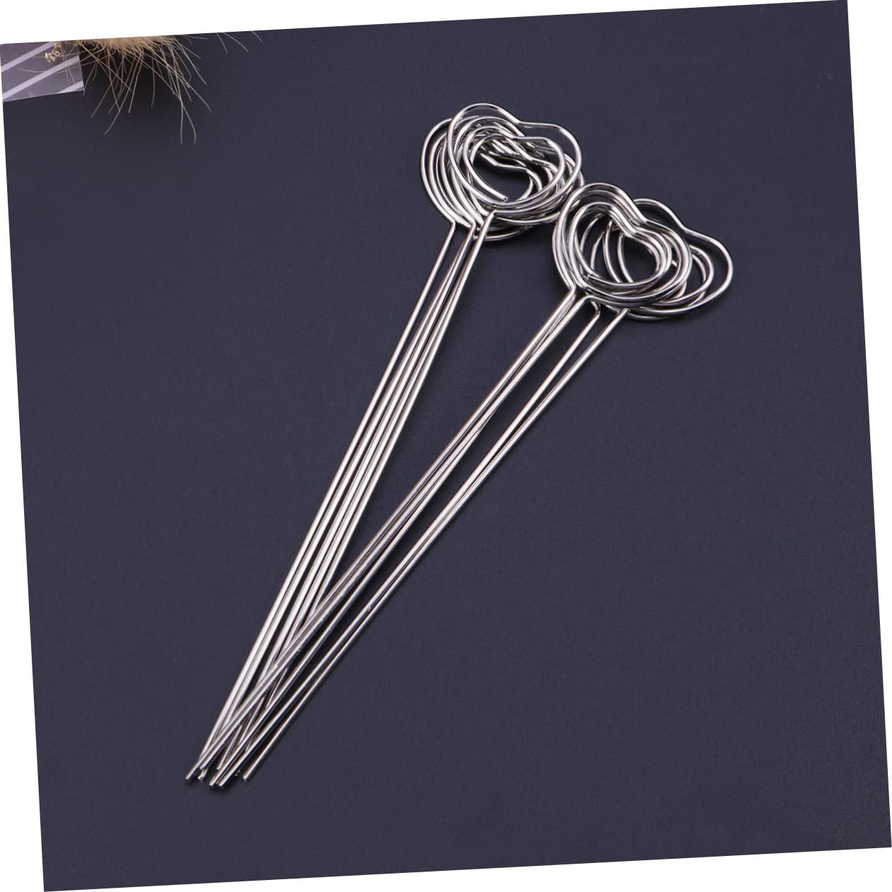 DECHOUS 3 Set di Portafoto A Forma di Cuore in Metallo con Clip per Foto per Casa Ufficio Matrimonio Argento 50 Pezzi*3