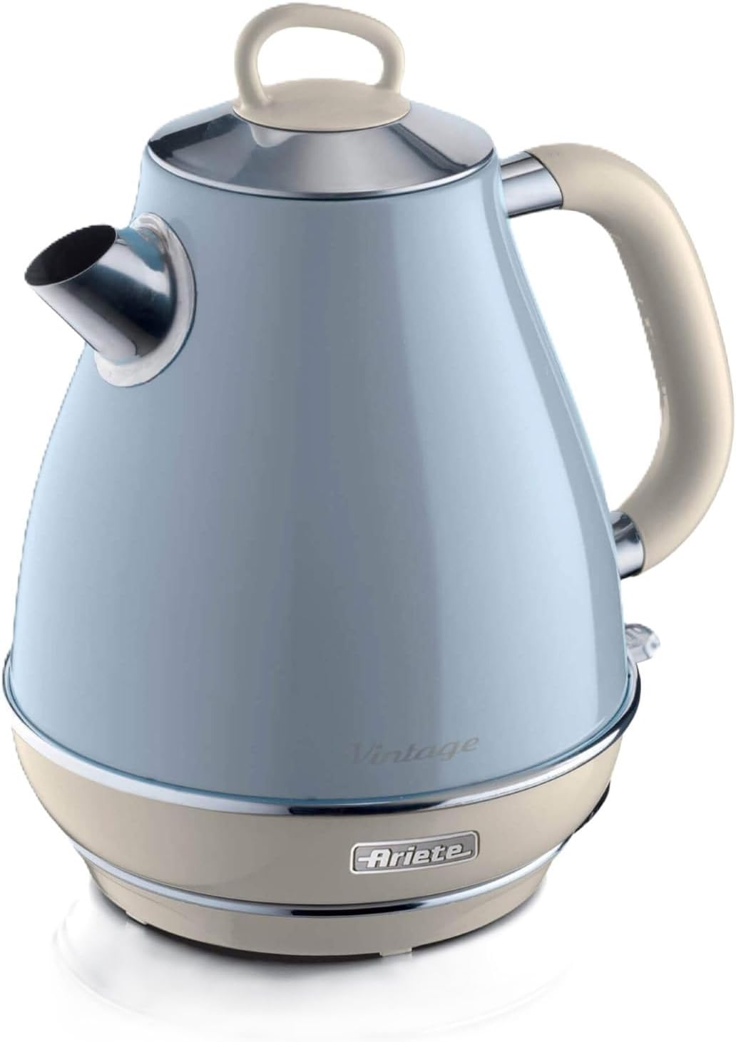 Vintage Electric Kettle 1.7L, 2000 W, Auto Shut-Off, Cordless Base, Removable and Washable Filters, Stainless Steel Walls for Boiling Water, Tea, Infusions - Blue ART2869/05
