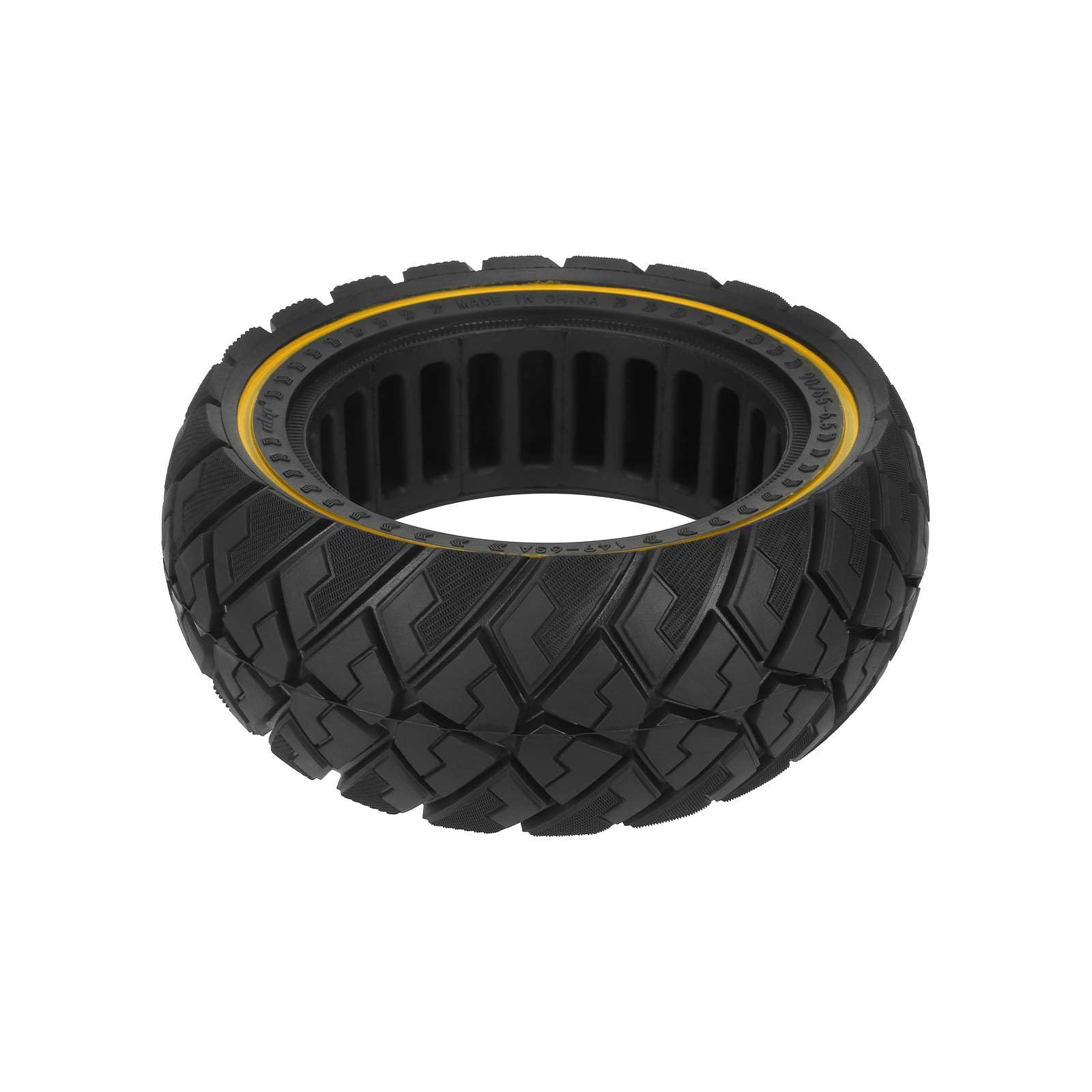 90/65-6.5 Pneu Plein pour Kukirin G4/Zero 11X/Dualtron Thunder/Kaabo Wolf Warrior/Macury Speedual Plus Trottinette Électrique, 11 Pouces Pneu Anti-Crevaison (Jaune 1 Pièce)