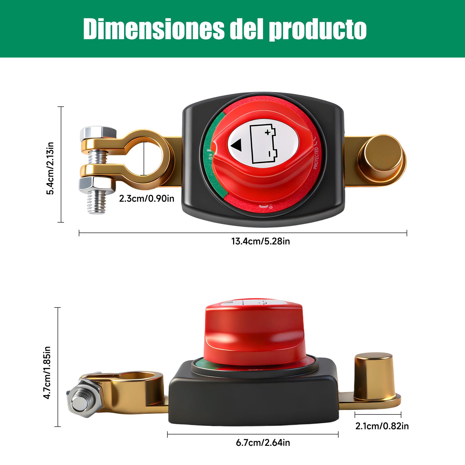 Desconectador de Bateria, Cortacorrientes De Bateria Coche 12V-48V Aislador de Batería Interruptor de Apagado para Coche, Camión, Moto, Caravana, Barco