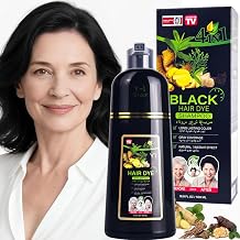 4-in-1 Black Hair Dye ShampooNatural, instant black hair color, 100% gray coverage, long-lasting color, suitable for both men and women, 500 m Natural Black