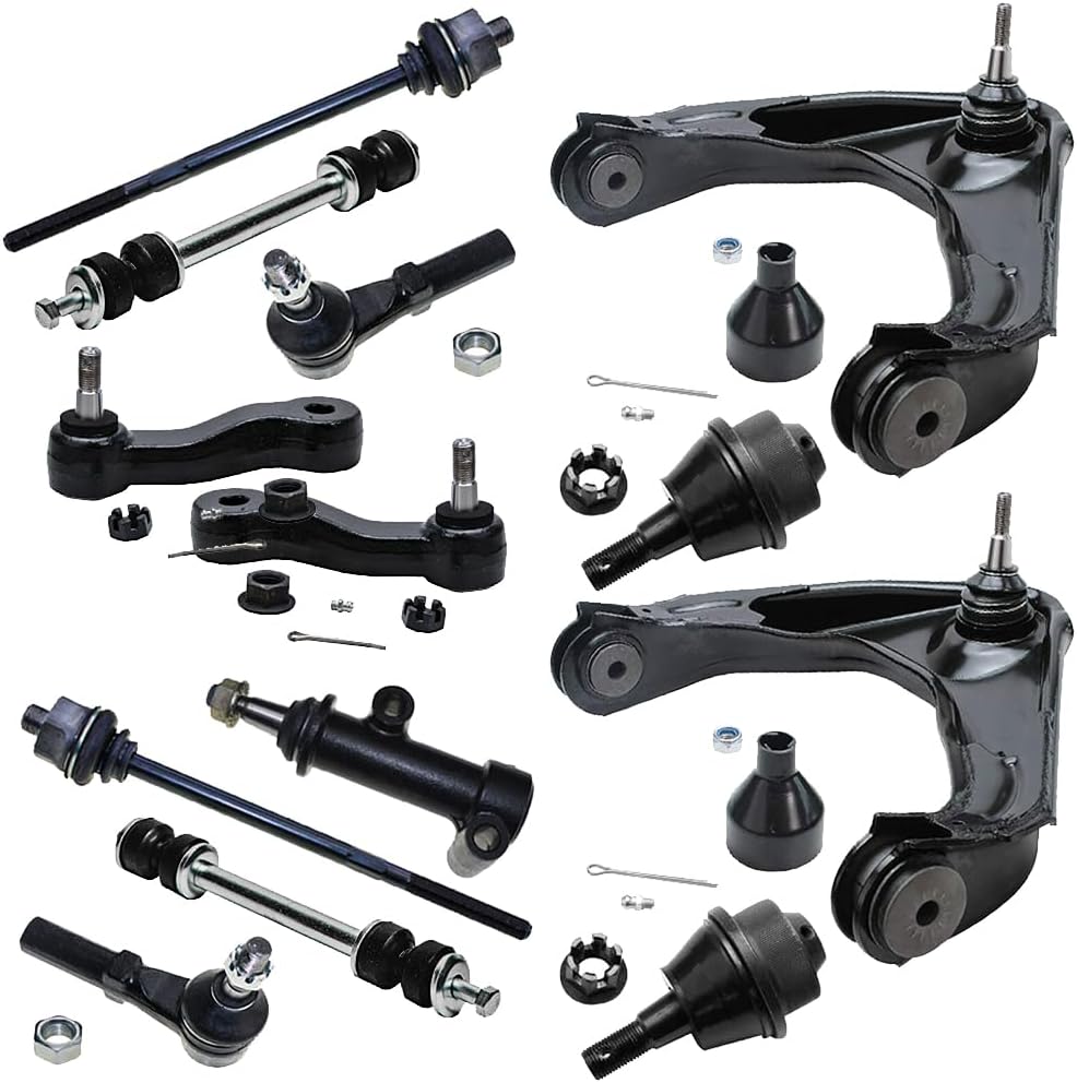 Suspension Kit for Chevy Silverado/GMC Sierra 1500 2500 3500 HD, Chevy Suburban Avalanche, GMC Yukon Front Upper Control Arm & Lower Ball Joint w/Tie Rod End Link, Sway Bar End Link-13pc Set