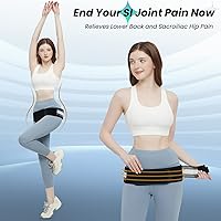 Vista 3 de Cinturón sacroilíaco – Cinturón de articulación SI para aliviar la ciática, articulaciones, pelvis, espalda baja, pierna y dolor del nervio sacro