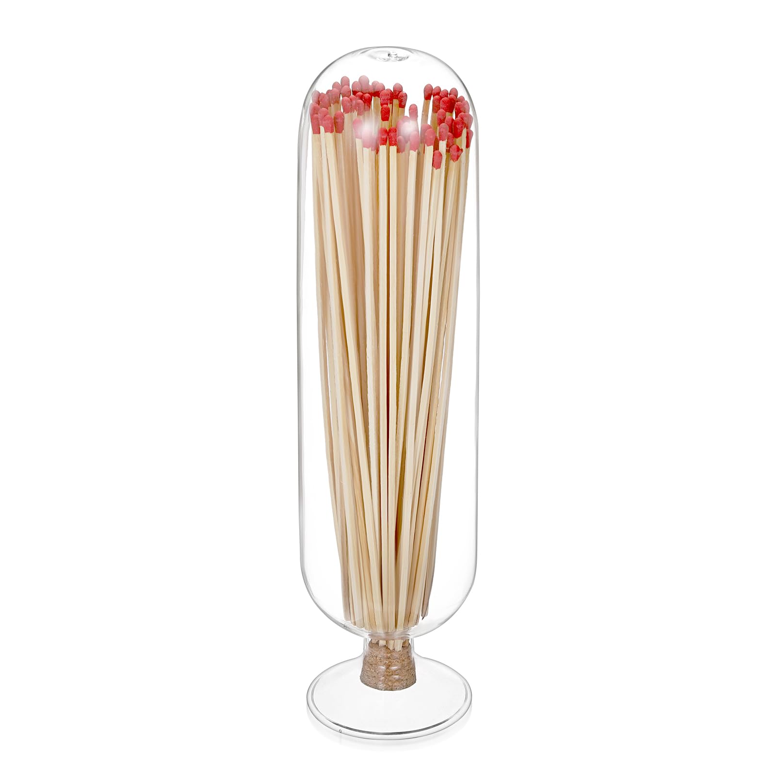 Bouteille en verre pour allumettes géantes de 28 cm, design épuré pour salon