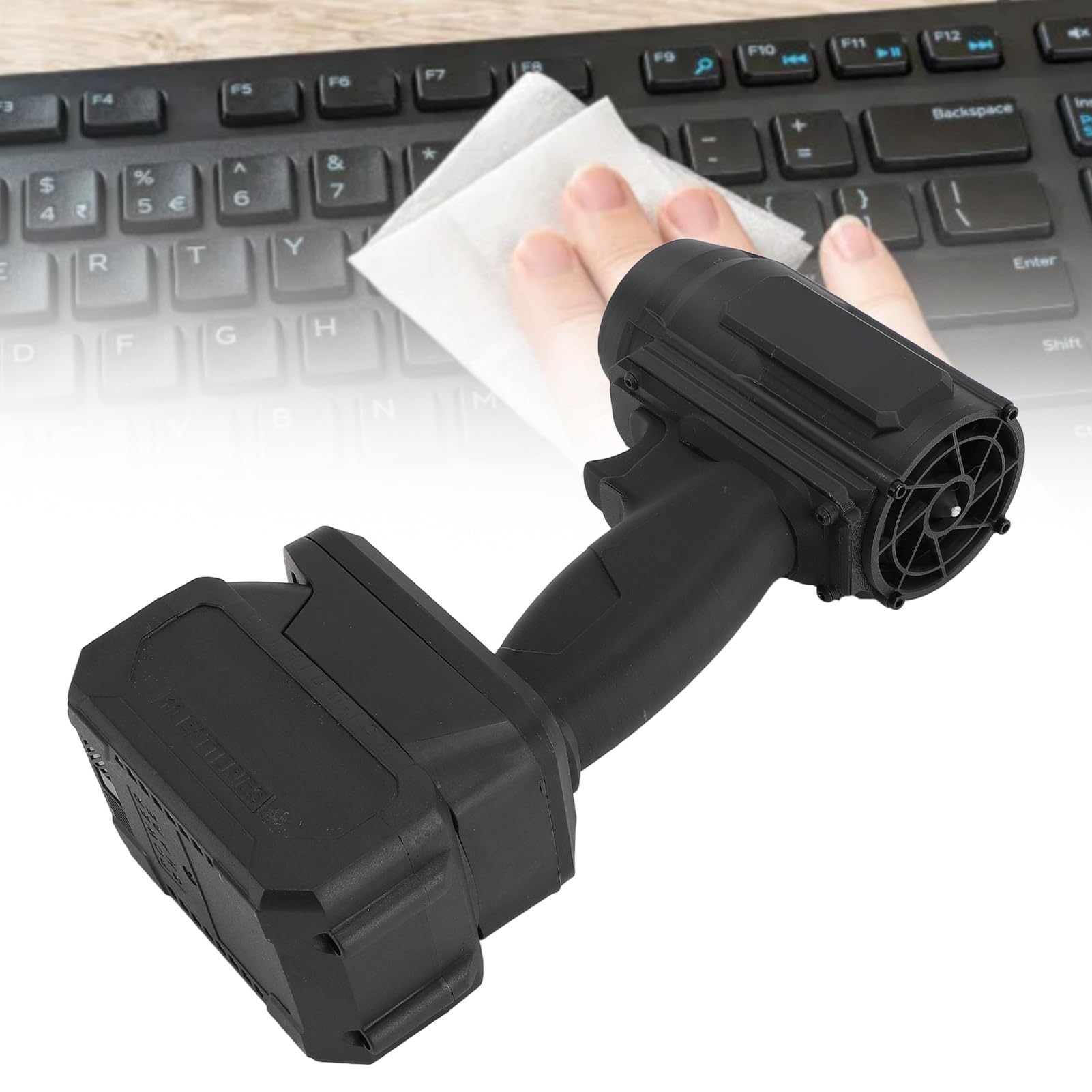 Zunate Druckluft-Staubwedel, Kabelloses Luftgebläse, Verstellbarer Elektrischer Strahl mit 500.000 U/min, Trockenblasen für Computer-Tastatur-Reiniger, PC-Auto-Reinigungsset, (EU-Stecker)