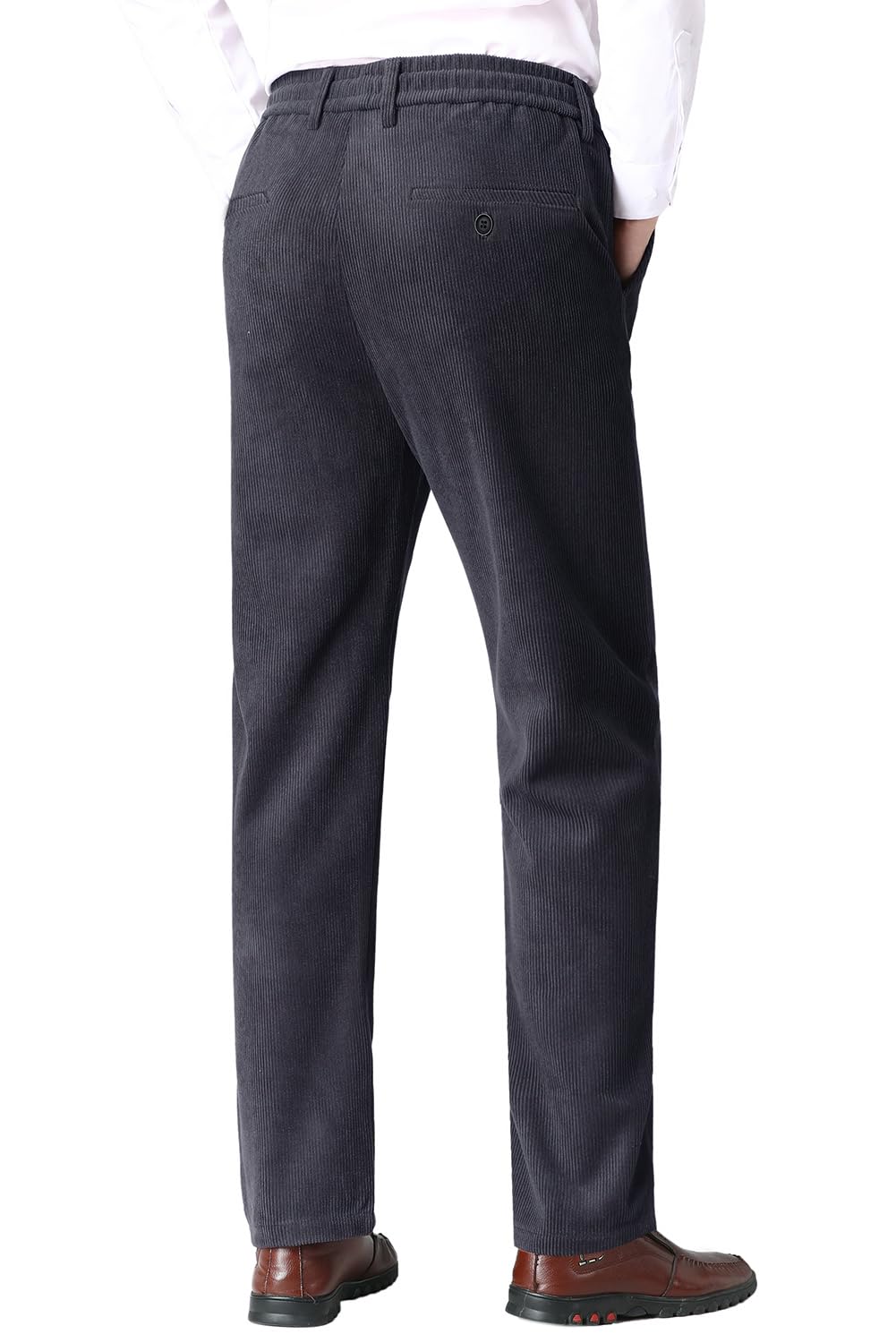 Pantaloni da Uomo in Velluto a Coste Ufficio Pantaloni Eleganti Elasticizzato Pantaloni da Jogging Formale e Casual con Coulisse