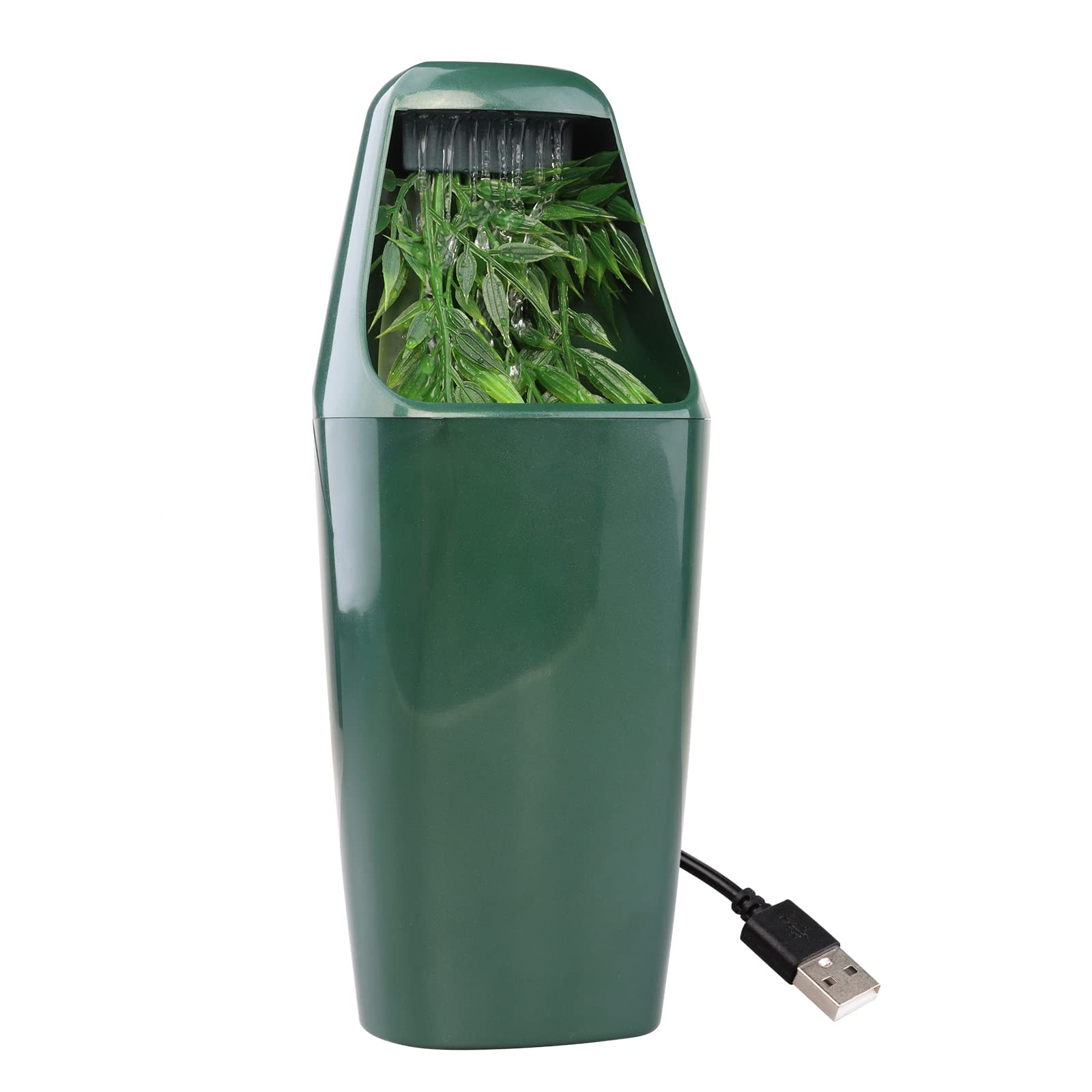 AIICIOOReptile Drinking Fountain Water Dripper Terrarium & Aquarium Accessories with Activated Carbon Filtering & Simulation Plants for Amphibians Insects Lizard Turtle Snake Spider Frog Gecko