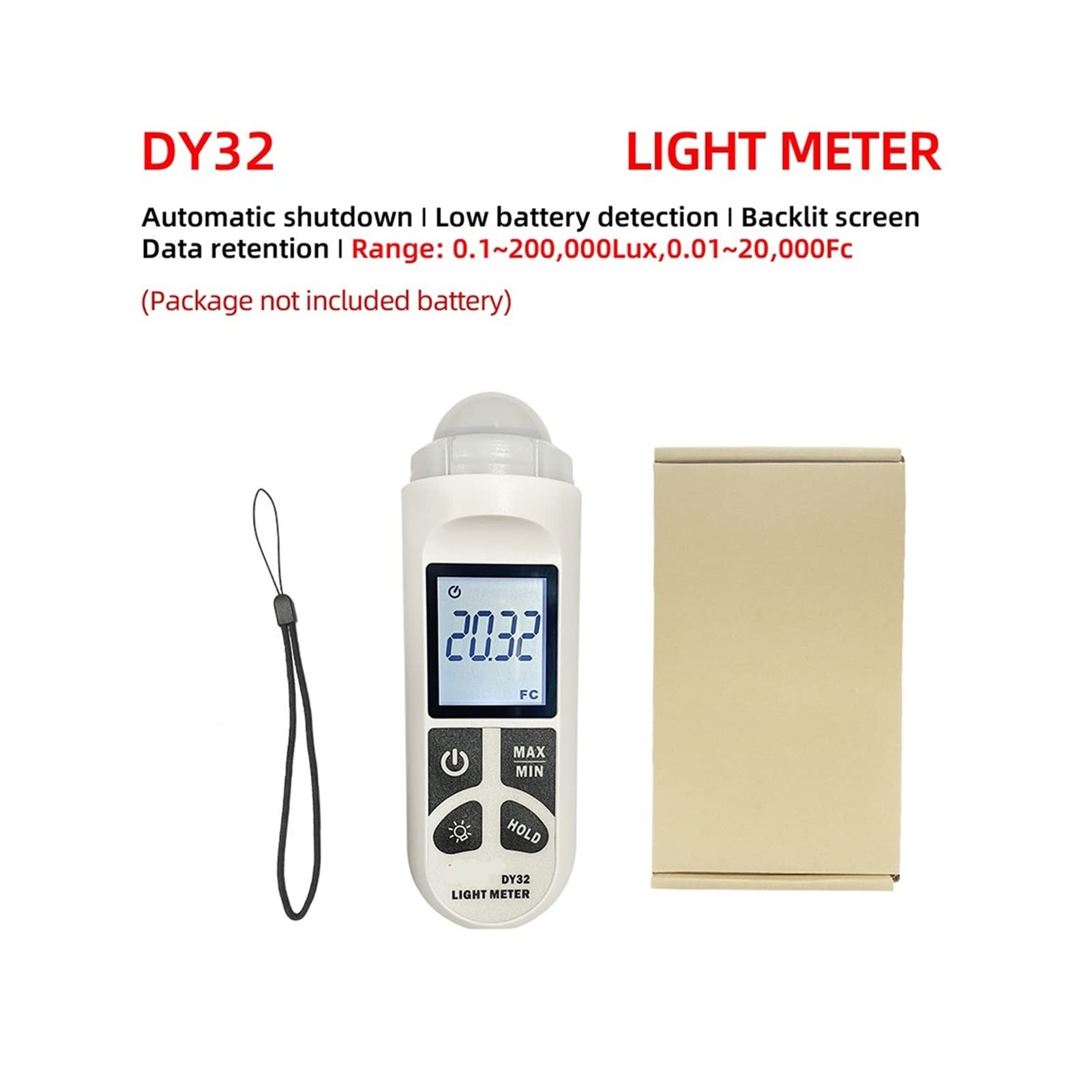 Fotómetro, Medidor de luz, 200,000. Lux Medidor de luz fotografía medidor de luz Digital medidor de luz Integrado Lux/FC Meter DE LUZ DE TESTADORAMIENTAL Meter DE LUZ
