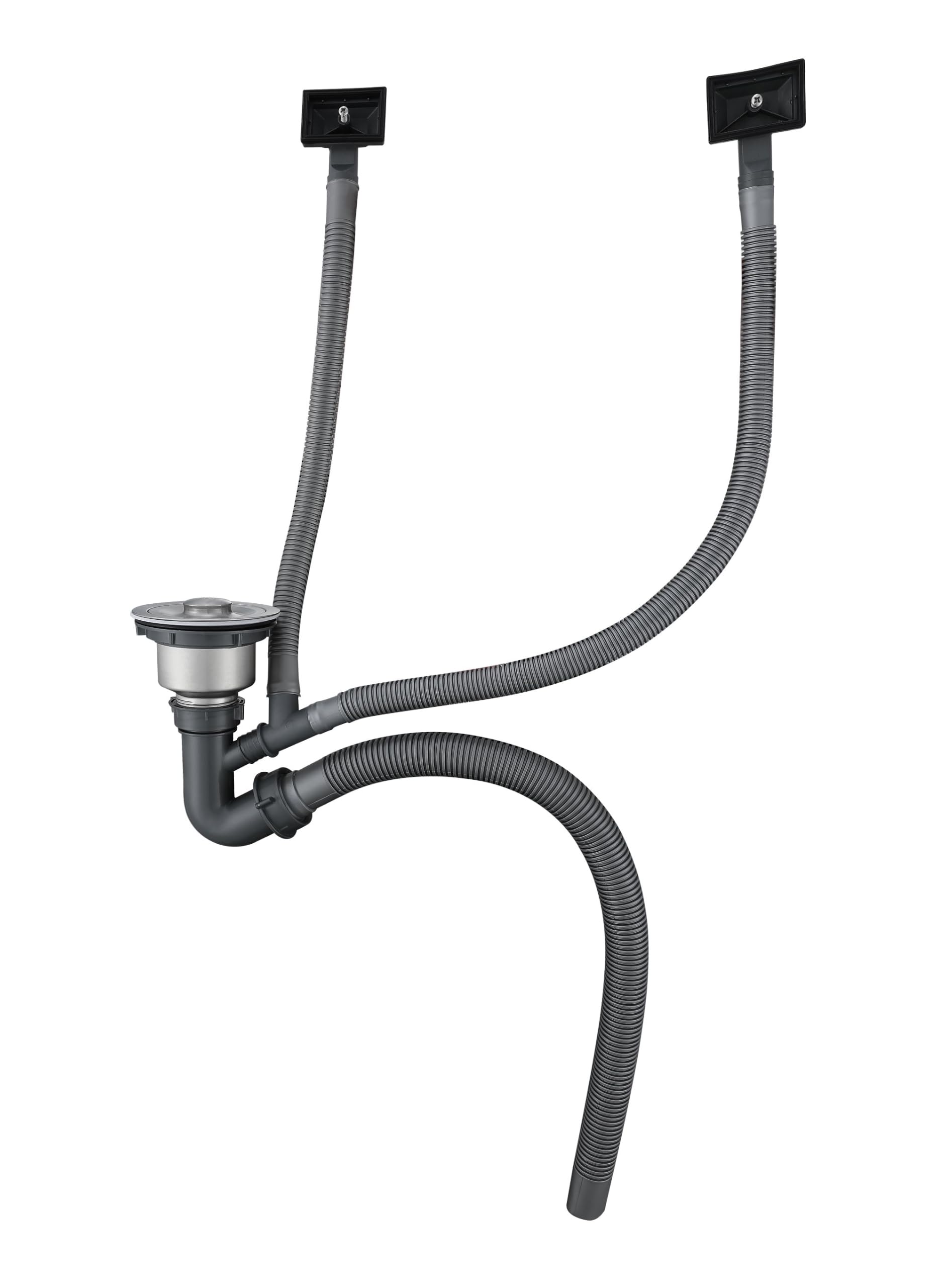 Faizee Home Future Serie Edelstahlspüle Silber 30/40/50x45x22 cm SUS304 Einbauspüle mit Spülkorb, Seifenspender, Siphon & optionaler Armatur