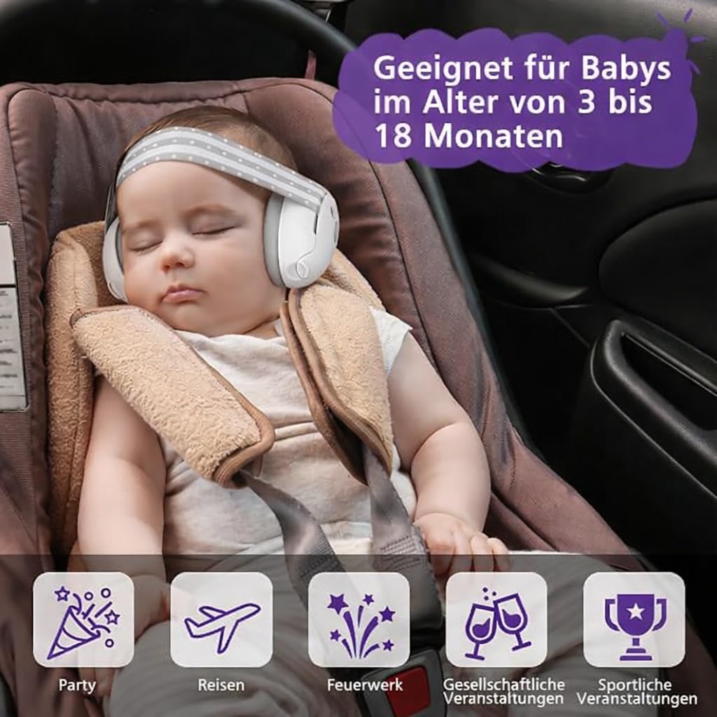 Casque anti-bruit pour bébé de 0 à 2 ans, protection auditive pour enfants, avec réduction de bruit, pour le quotidien et les événements