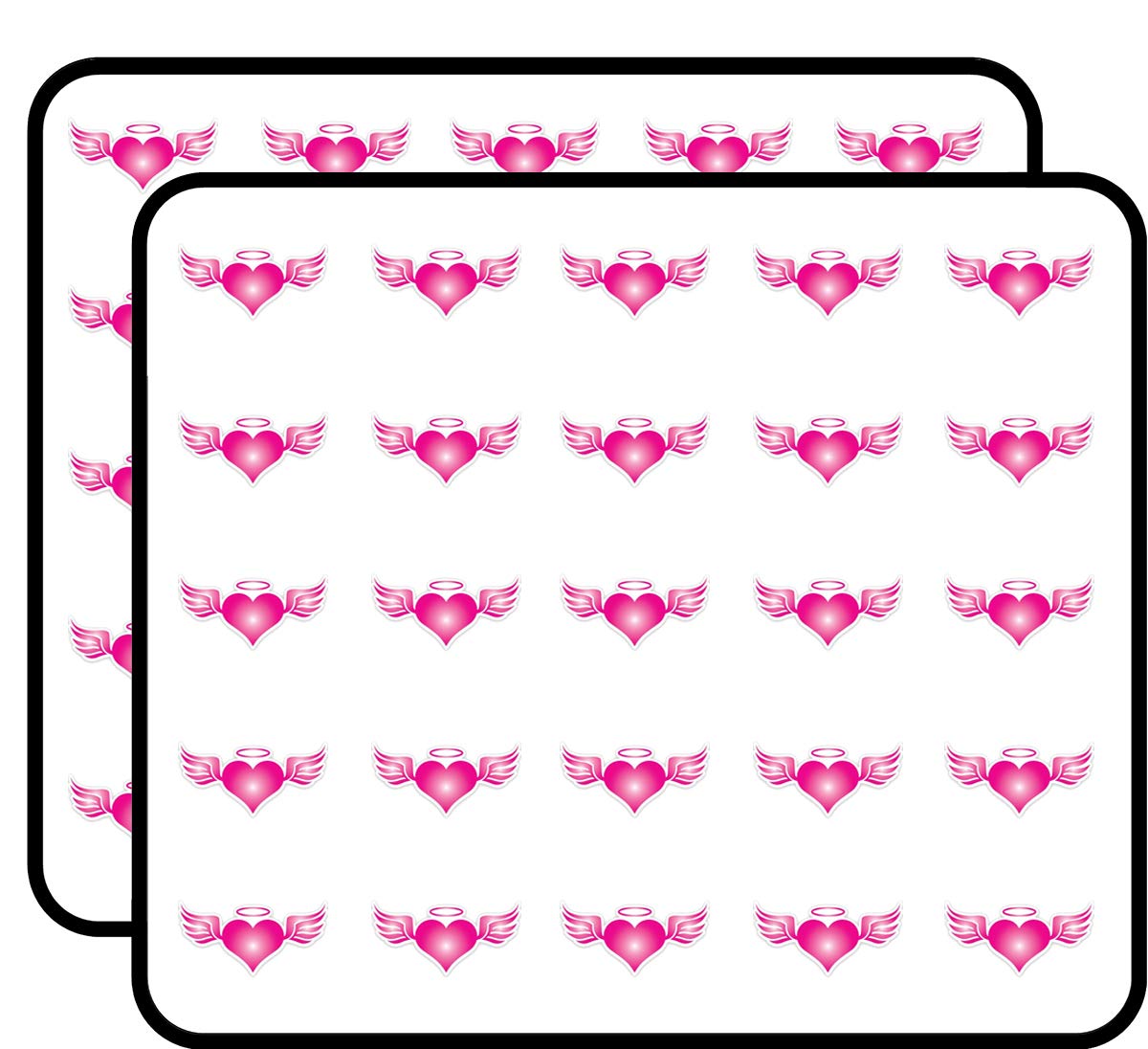 Pink Angel Heart with Wings Sticker for Scrapbooking Waterproof Vinyl Stickers for Water Bottle, Laptop & Phone Case 50 Pack