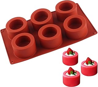 6-Cavity Cookie Shot Glass Silicone Mold Round Chocolate Molds for Chocolate Candy Pudding Mousse Dessert Cookie
