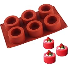 6-Cavity Cookie Shot Glass Silicone Mold Round Chocolate Molds for Chocolate Candy Pudding Mousse Dessert Cookie
