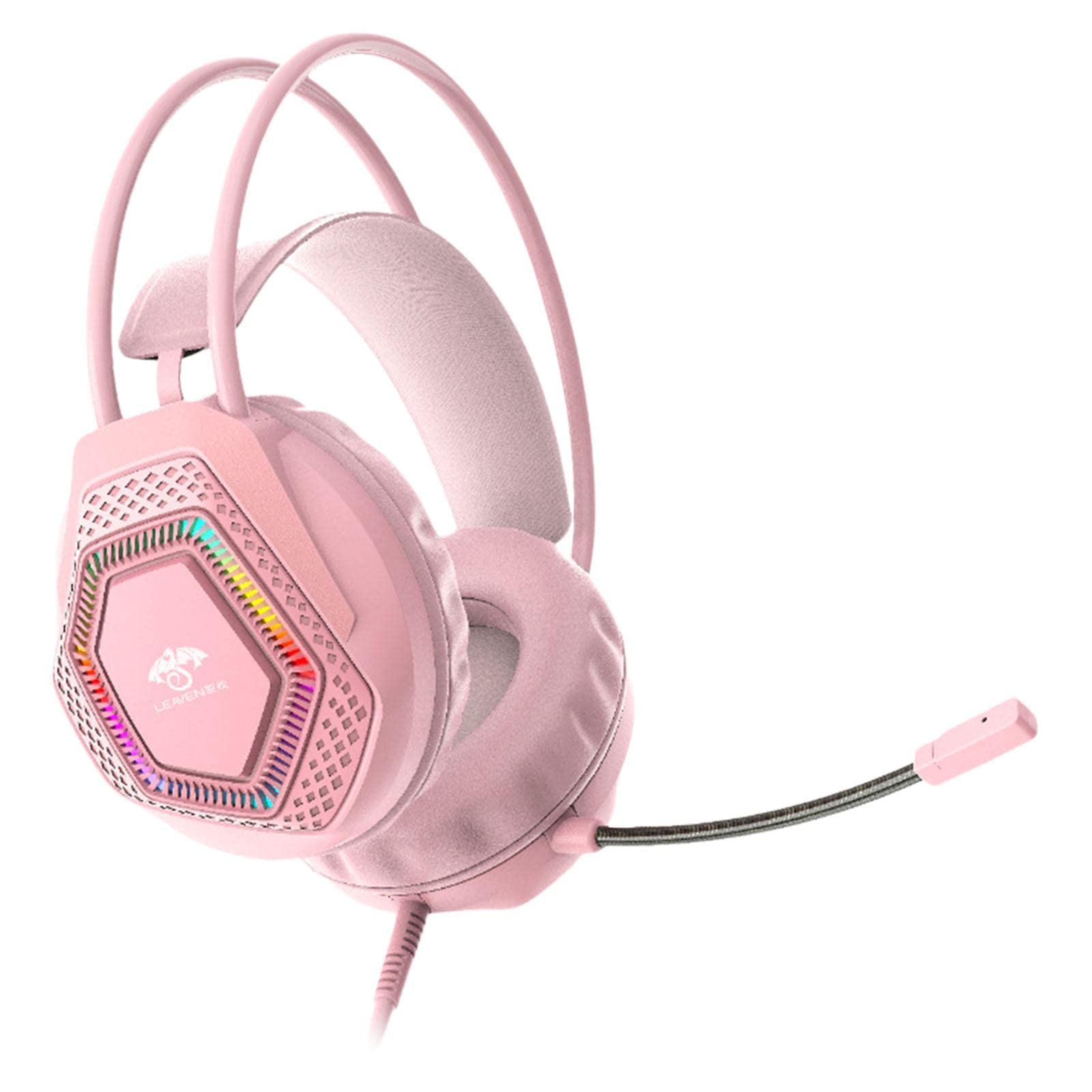 MERISHOPP Wired Gaming Headset G70 USB for Android iOS Multi Platforms for Ps4 5 Pink|Computers/Tablets & Networking | Laptop & Desktop Accessories | Headsets-image-48